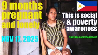 A Sad Filipina Pregnant Woman in the Philippines. Life in Poverty of the Filipino People. Pilipinas!