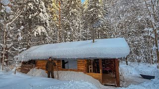 Living in a Siberian forest in a Cozy Log Cabin with my Dog Hugo
