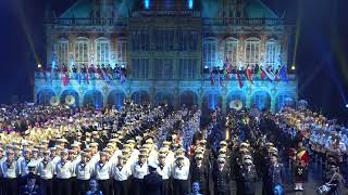 Bremen Tattoo 2026 ÖVB-Arena - 🇩🇪🏴󠁧󠁢󠁳󠁣󠁴󠁿🇧🇬🇬🇪🇳🇱🇮🇪🇵🇱 🇺🇦-FINALE (2) mit "Schnee" u.Ausmarsch Teilnehmer