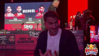 Eddie Hearn talks Berlanga split , upcoming fight with Sheeraz