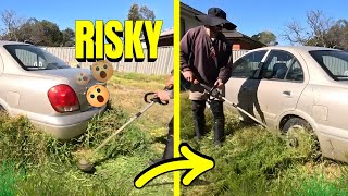 Trimming So Close to an Abandoned Car… Nerve-Wracking! | Redback Restoration Pt.2