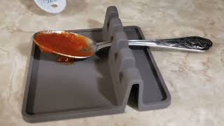 Zulay Kitchen Silicone Utensil Rest - BPA-Free, Durable Spoon Rest with Drip Pad