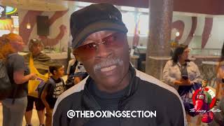 Coach Al stop by the boxing section