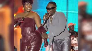 Lydia Jazmine joins Geosteady live on stage at Valentine's day concert at Sheraton gardens Kampala 