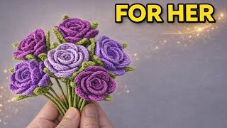 Easy Crochet Rose Bouquet | No-Sew DIY Gift You’ll Love! 🌹