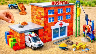 DIY Construction Science Project - Building a Strong 2-Story Hospital & Garage With Brick and Cement