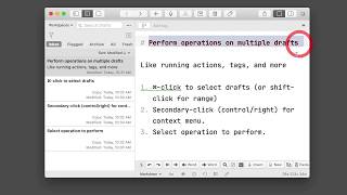 Drafts - Batch Operations on Mac