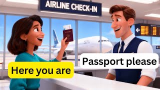 10 Easy English Conversations at The Airport | Real Life Dialogues A1-A2