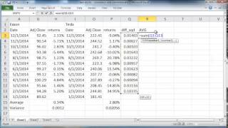 Excel tutorial: calculating covariance and correlation of stock returns