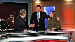Awkward! Tony Jones once again, rejected by Bec Judd.