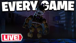 BEATING EVERY FIVE NIGHTS AT FREDDY'S GAME FOR THE FIRST TIME LIVE!
