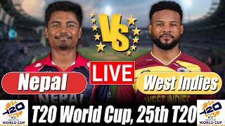 West Indies vs Nepal Score | WI vs NEP Score 25th T20 Commentary | T20 World Cup 2026