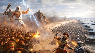 T-800 Terminators Storm Omaha Beach vs Zeus, Humans & Giants – Ultimate Epic Battle Simulator 2