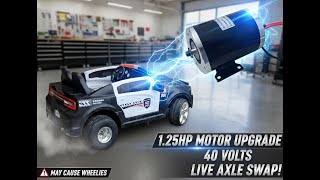 1000W 40V DC Motor Live Axle Swap on Kid Trax Police Car