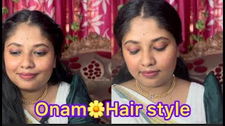 Simple🥰Hair Style For Onam🌼🌸 @VibeverseSana  #onam #2025 #hairstyle #youtube