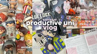 productive uni vlog ✧˖°. first year uni student, studying, popmart addiction, anime shopping