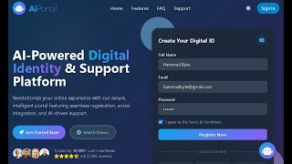 AI Portal 🚀 | Smart Registration & Support System by Hammad Byte 🔐