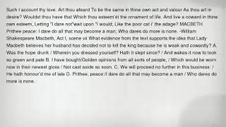 Such I account thy love. Art thou afeard To be the same in thine own act and valour As thou art in d