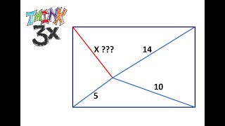 Geometry! What is the length of the fourth line intersecting at a point in the rectangle??