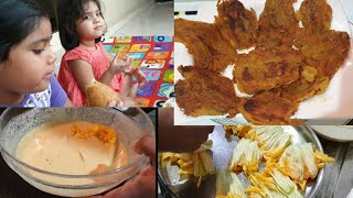 Evening Routine|Effect of Online Studies|Miki needs Eye Check up|Stuffed Crunchy Pumpkin Flower Fry|