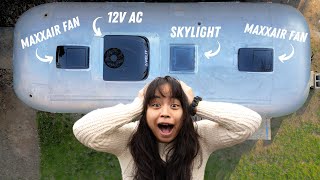 Installing Maxx Air Fans, Skylight and 12V AC on an Airstream (ep. 9)