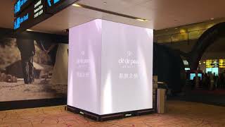 Hong Kong Airport Loreal LED Pillar Screen 2018 Oct