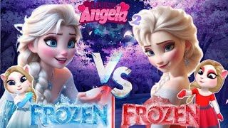 My talking Angela 2 | Frozen Blue Elsa VS RED Elsa 🙀 🤗 |Cosplay