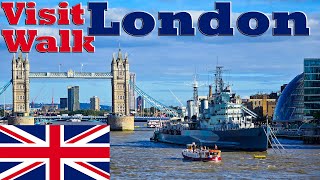 Walk and Visit London, England, UK - 4K UHD 60fps