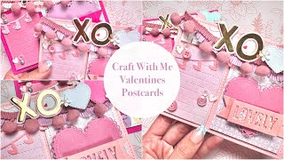 Craft With Me | Valentines Day Postcards | 14 Days of Valentines | Shopping My Stash