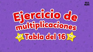 16 Times Table - Multiplication Exercise - Learn Videos