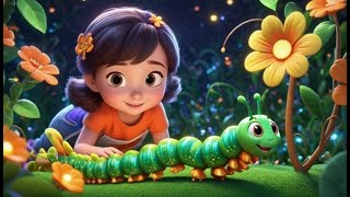 Cinco orugas soñolientas arrastrándose en fila 🐛 | Canciones Infantiles y Rimas para Niños