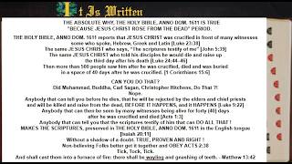 Why, THE HOLY BIBLE, ANNO DOM 1611 Is True Because Jesus Christ Rose From the Dead