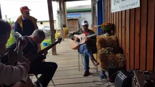 Playing the Blues Walter Beitlberger on slide guitar.