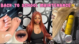 BACK TO SCHOOL MAINTENANCE VLOG | Lash clusters, dying wig, nails, hair & more!