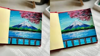  Step by Step Spring Season Scenery Painting 🌸 Full Tutorial for Beginners