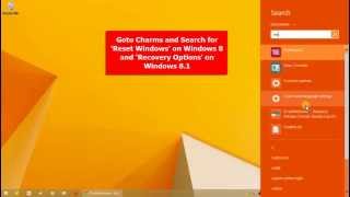 Reset Settings of Windows 8.1