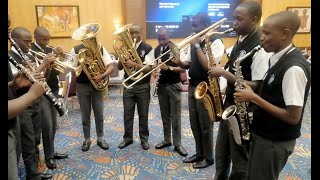 Alliance High School Band during Chapel Project dinner at Serena Hotel, June 2023