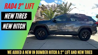 2023 Toyota Rav4 TRD PRO 2" Torq Engineering lift with 245/60/18 BFG all Terrains & in bumper hitch.
