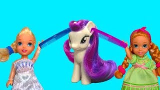 Elsa and Anna todlers get new hairstyles for the ponies - part4
