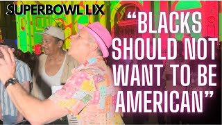 A “GOOD PERSON” VS BLACK HEBREW ISRAELITES. SUPERBOWL LIX NEW ORLEANS JACKSON SQUARE.