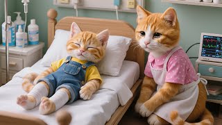 💔🐾 Mama Cat Cares for Injured Ginger Kitten—A Tearful Journey Full of Love 😿❤️