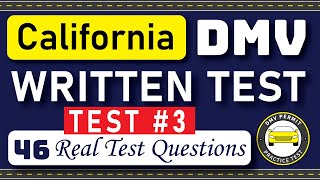California DMV Permit Test 2025 | 46 Real Test Questions Set #3 | DMV Driving Test | DMV Test 2025