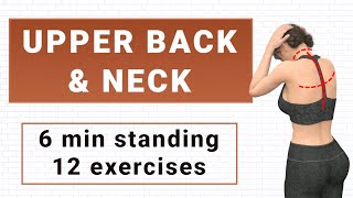 6 min to Relieve Neck and Upper Back Pain // 12 Standing Exercises for Daily Routine