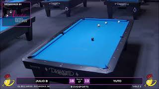 JULIO B vs YUTO - Q1 BILLIARDS - TABLE 2 | EvoSports