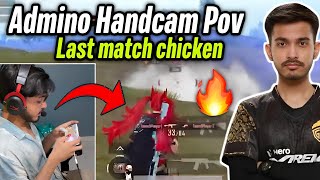 Admino handcam pov of last match chicken in Bgis 😲 Jonathan reaction on fight with Clutchgod 😱