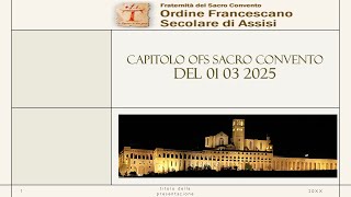 OFS  SACRO CONVENTO CAPITOLO 01 03 2025