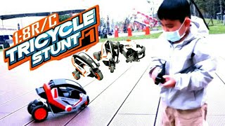 Ethan Playing His 3 Wheels RC Tricycle Stunt Motorcycle HB Toys Unboxing & Review