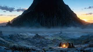 LOTR Ambience for Sleep & Study | Cozy Campfire, Cold Wind & Gentle Fantasy Music