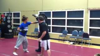 Ladies Self Defense ! Claire whipping booty at Hartleys kar