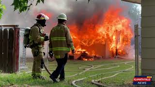 Structure fire on Thompson Ave., Klamath Falls